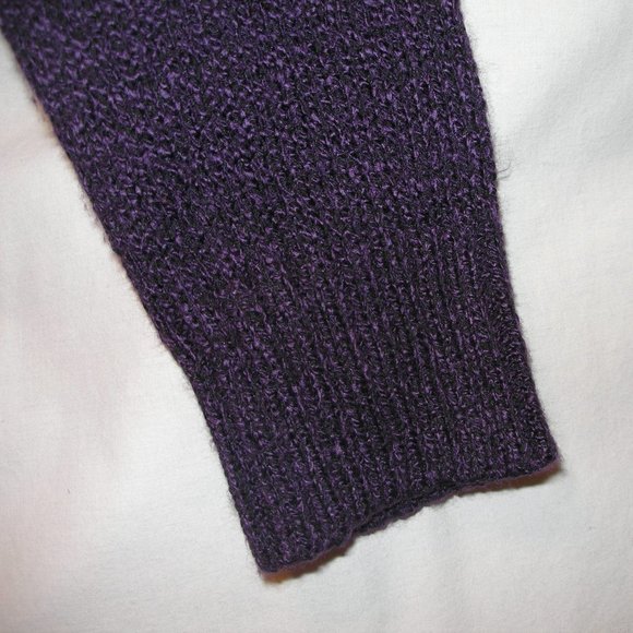 Karen Scott Women's XS Purple Pull On Sweater Long Sleeve Zipper Collar - Picture 9 of 10